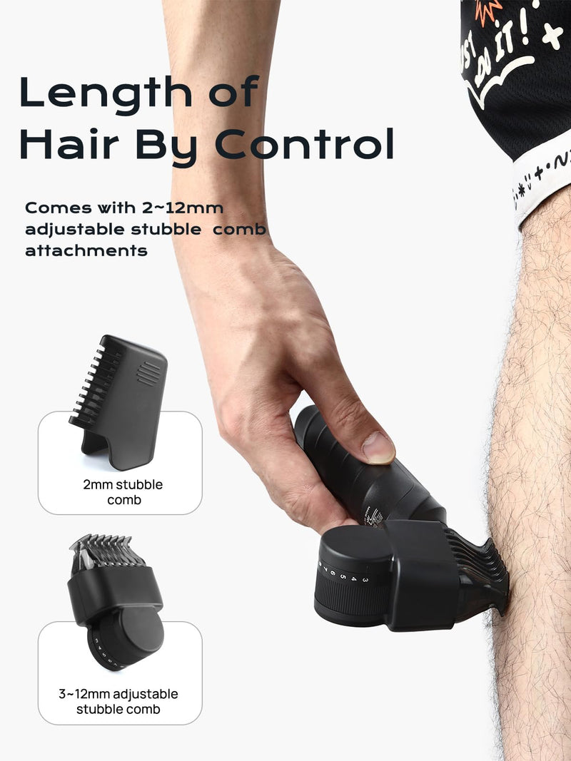 [Australia] - Electric Body Hair Trimmer for Men,Cordless Waterproof Body Razor 120 Mins Long Lasting,V-Shaped Lightweight Portable Pubic Hair Trimmer for Ball/Groin Pubic Sensitive Area 
