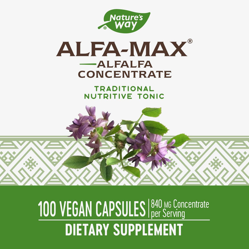 [Australia] - Nature's Way Alfa-Max - Alfalfa Supplement - Alfalfa Leaf, Stem & Flower - Gluten Free & Vegan - 100 Capsules 
