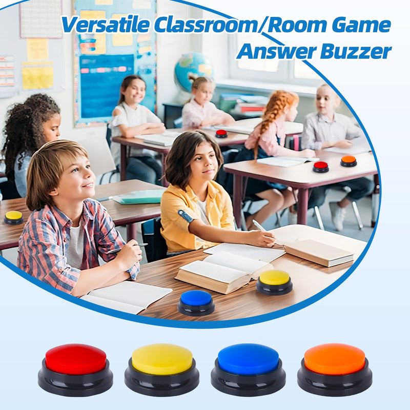 [Australia] - 4 Pack Portable AAC Communication Devices for Autism Individuals with Communication Difficulties, Communication Device for Nonverbal Kids, Voice Recording Buttons for Schools, Home, Treatment Courses 
