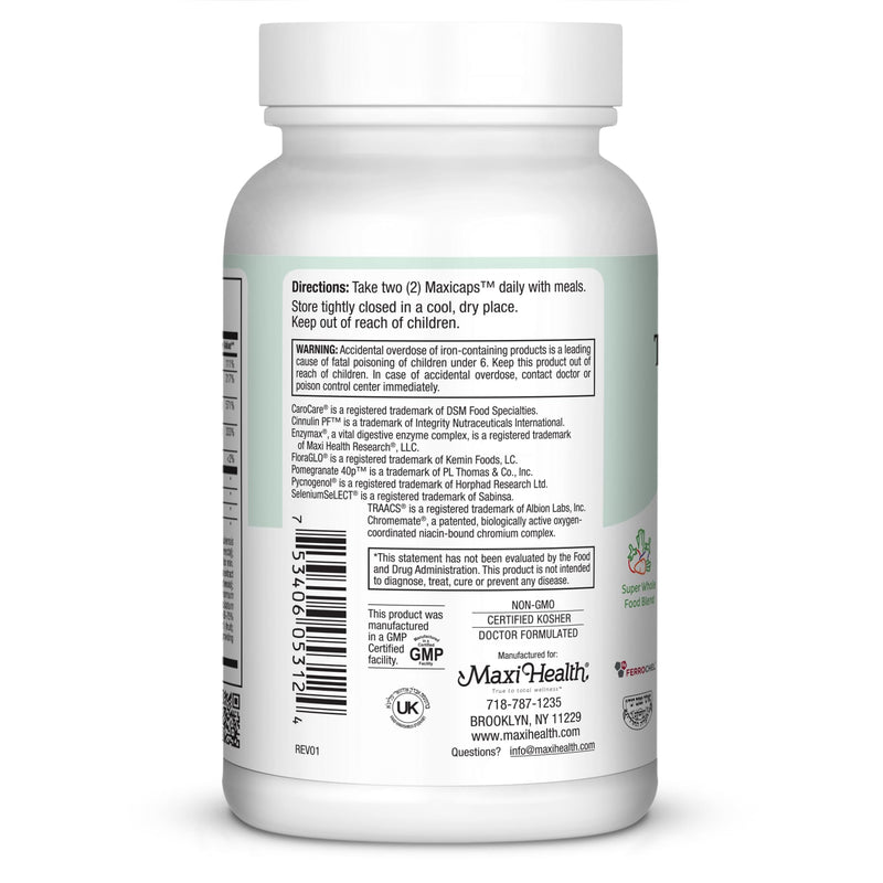 Maxi Health® Multivitamin for Men & Women (120 Capsules) | Kosher | Complete Daily Vitamins & Minerals | Energy, Immune Function & Overall Wellness | Vegan | Doctor Formulated 120 Count (Pack of 1)