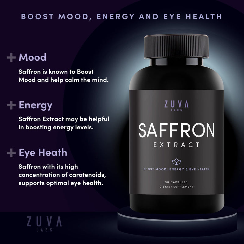 [Australia] - Saffron Supplements - 100% Pure Saffron Extract Mood Enhancer for Women and Men. Saffron Supplement with 90 Servings. Saffron Capsules for Eye Health 