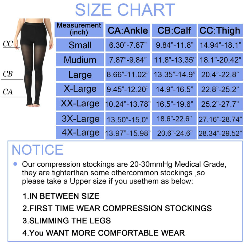 [Australia] - Medical Compression Pantyhose For Women 20-30 mmHg Compression Support Hose Swelling Edema Varicose Veins Footless Beige Medium 