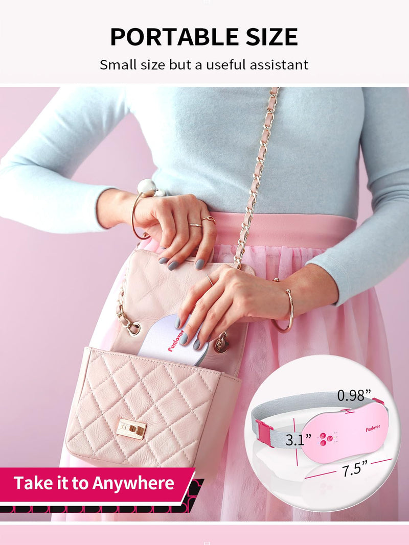 [Australia] - Heating Pad for Period Cramps, Funlover Portable Electric Heating Pad with Vibration, Wireless, Rechargeable for Menstrual Belly Back Pain Relief Girls Women Woman, Pink Gray Standard 