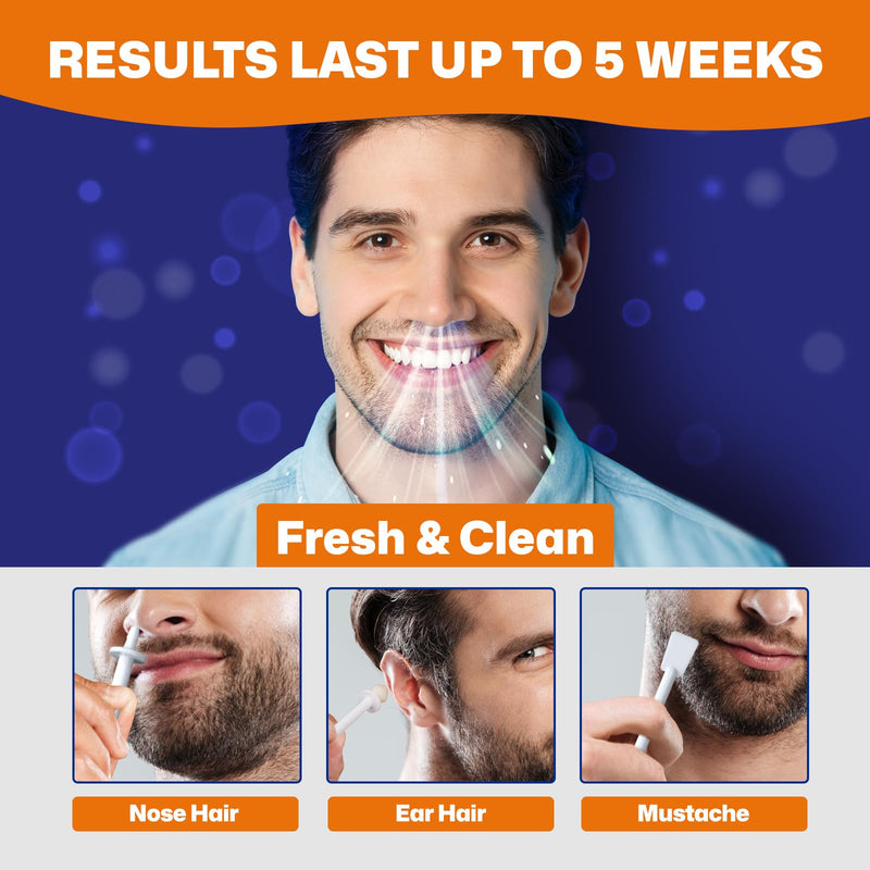 [Australia] - Super Nose & Ear Waxing Kit |100g Wax, 30 Applicators | Ear & Nose Hair Removal for Men & Women | No Microwave Needed | Includes Balm Wipes, Mustache Guards | Pain-Free Hair Remover, Long-Lasting Super Nose Waxing Kit 