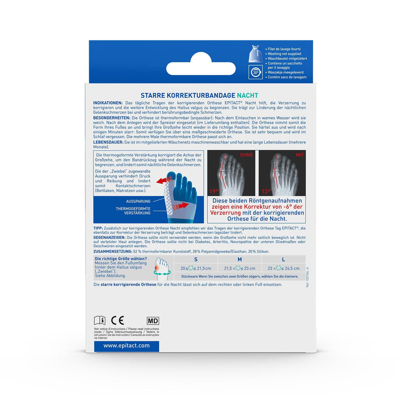[Australia] - Epitact | Hallux Valgus Flexible correction bandage for the night limits the development of the hallux valgus & relieves pain during active activities during the day for both feet (M) M 