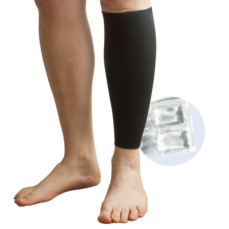 Brownmed - Polar Ice Shin Wrap - Reusable Shin Ice Pack Wrap for Injuries & Sports - Flexible Compression Wrap - Leg Ice Pack to Support Shin Splints - Small