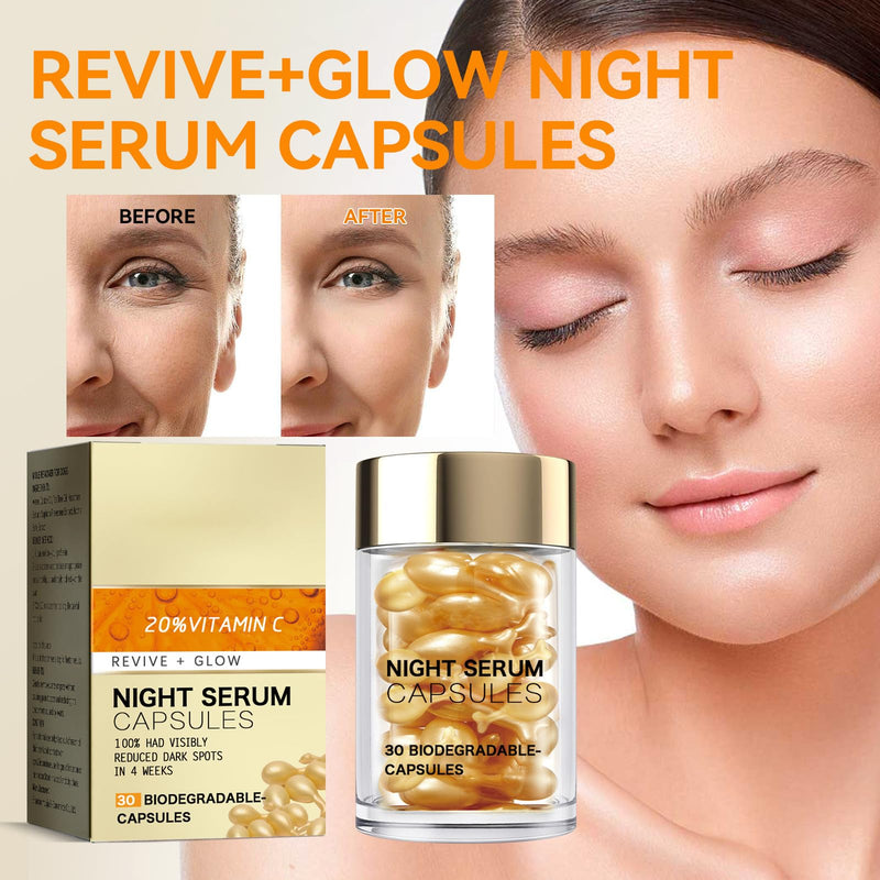 ARCHIDATE Vitamin C Serum Capsule for Face, Vitamin C Serum Capsules, for the Appearance of Wrinkles & Fine Lines, Firmer-Looking Skin, Nourishing & Moisturizing Skin, 30 Capsules