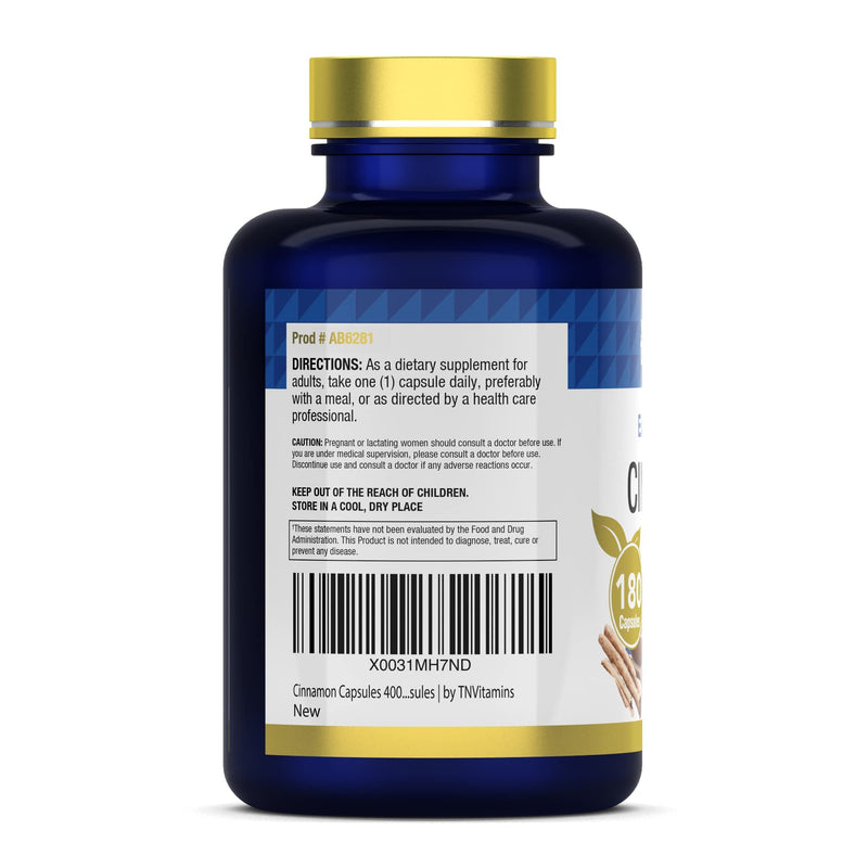 [Australia] - Cinnamon Capsules 4000 MG - 180 Capsules | Ceylon Cinnamon & Cassia Cinnamon Pills | Extra Strength Cinnamon Bark Extract | Cinnamon Complex AB6281 