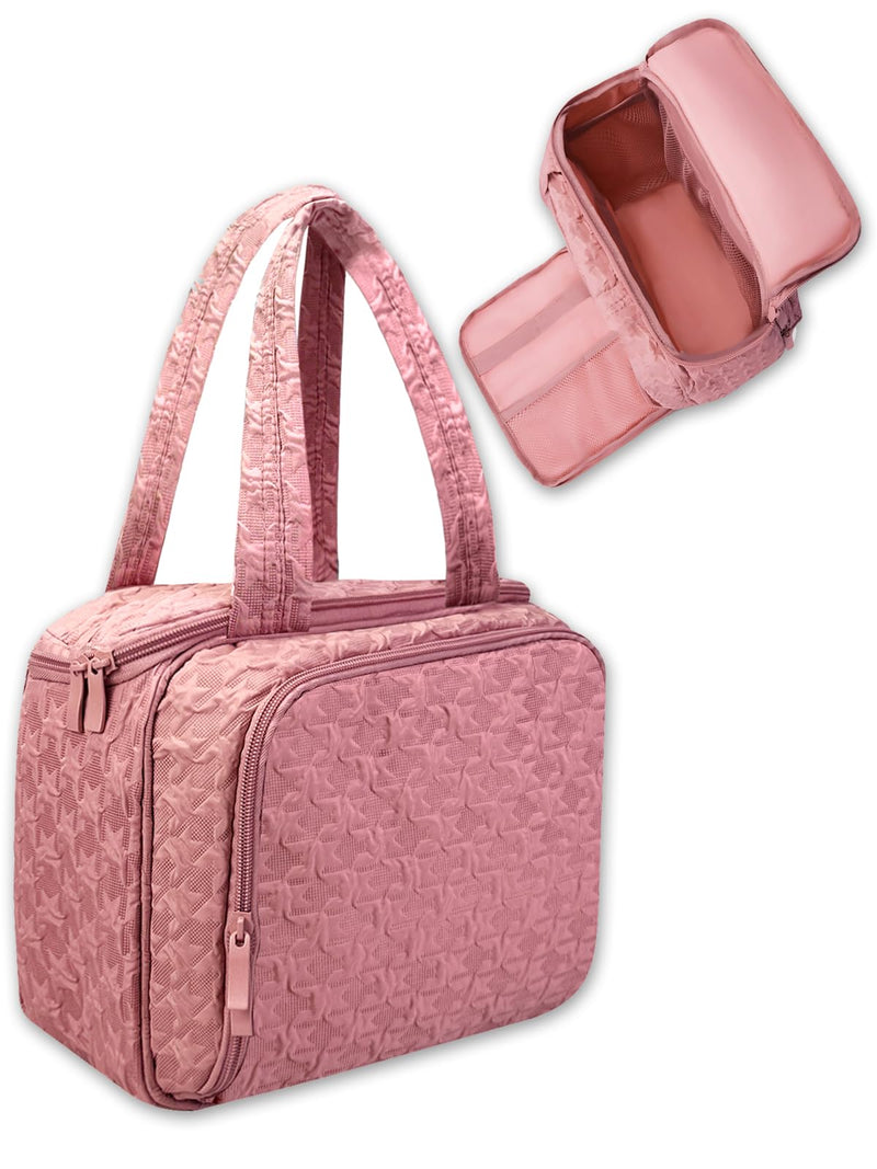 SMONT Combination sale of military green men's toiletry bag and pink women's toiletry bag