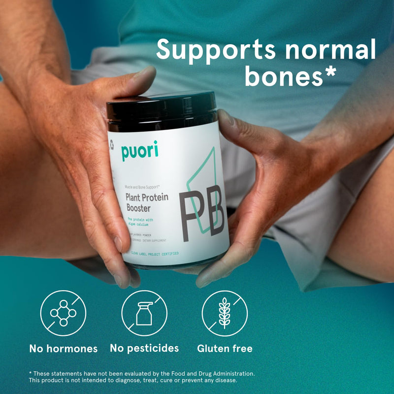 [Australia] - Puori Vegan Plant Protein Enhancer Powder - 25 Servings - Neutral Flavor Pea Protein with Algae Calcium for Essential Amino Acids - Dairy-Free, Vegetarian, Non GMO 