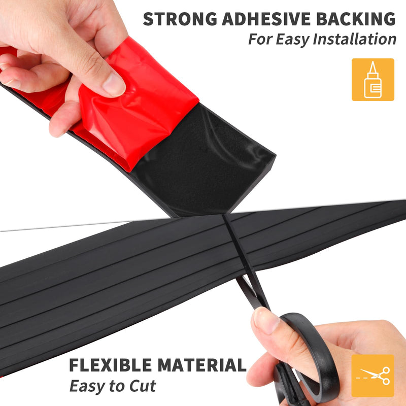 [Australia] - Rubber Door Threshold Ramp Self-Adhesive Rubber Ramp for Door Threshold 2/5 Inch Rise for Wheelchair Scooter Doorway Floor Tile Threshold Transition Strip Reducer (Black, 2 in Wide x 3.3 Ft Long) 2/5”Rise - 3.3Ft Long Black 