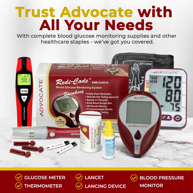 Pressure Activated Safety Lancets, 26G 1.8mm Box of 100, Advocate Single Use Glucose Testing Lancing Device with Automatic Retractable Needle for Blood Sugar Sampling 26g Yellow 26G x 1.8mm, Box of 100