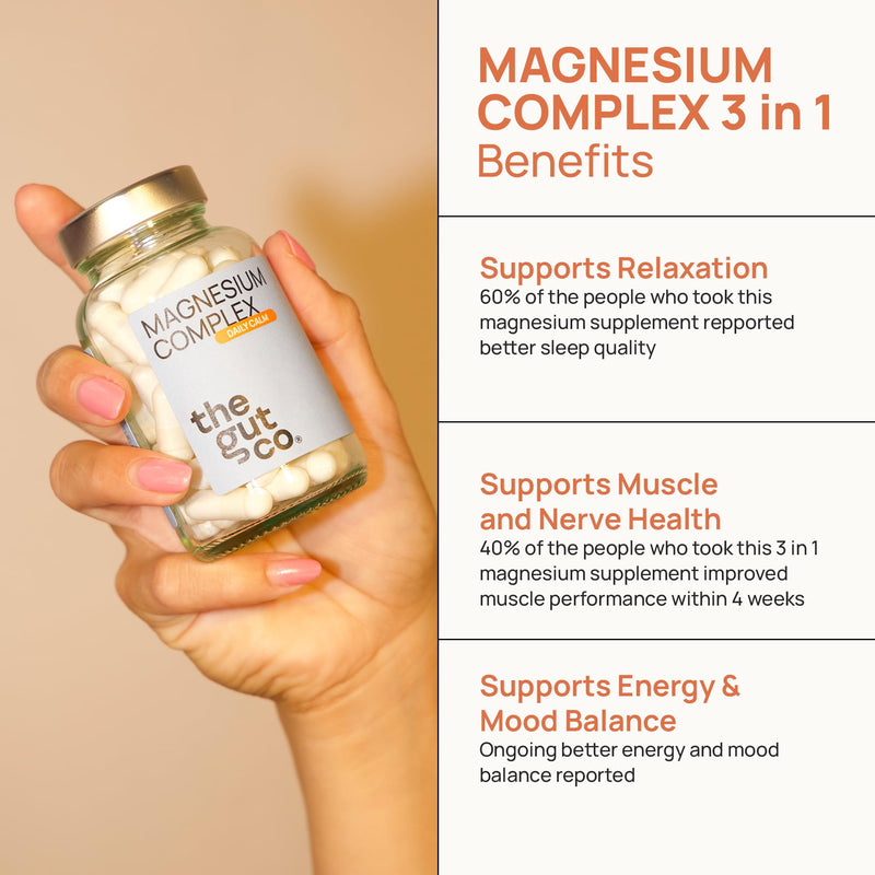 Magnesium Complex 3-in-1 | Magnesium Glycinate, Citrate & Malate | 60 Vegan Capsules | Gut-Friendly, High-Absorption & Bioavailable Magnesium Supplement