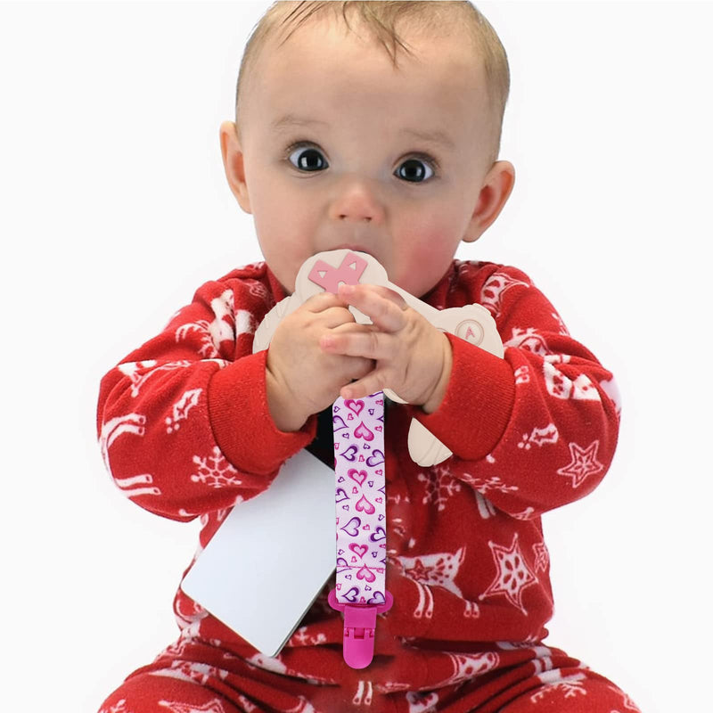 [Australia] - Cool Remote Game Control Teething Toy for Babies 0-6 6-12 Months,Game Controller Teether for Gamer Parents,Baby's First Valentines Day Gifts,Silicone Remote Chew Toys（Pink Pink 