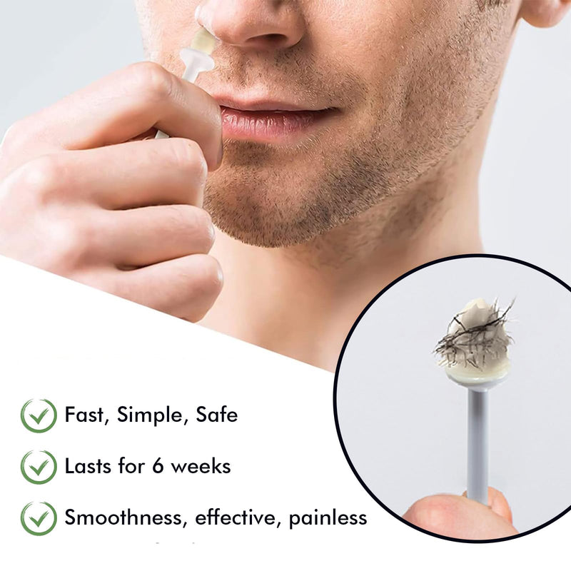 [Australia] - Nose Waxing Kit for Women & Men - Mini Portable Wax Warmer for Nose/Ear/Eyebrow/Beard/Lip Fuzz Hair Removal with 50g Hard Wax Beans, 10 Applicators & 5 Nose Hair Sticks &1 Silicone Pot - 5V USB Kit-Circular 