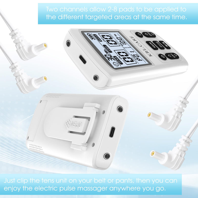 [Australia] - 3-in-1 TENS Unit Muscle Stimulator, EMS Massage Machine with 40 Intensities for Gradual Shoulder, Sciatica, Back Pain Relief, Muscle Recovery, 28 Modes Portable Dual Channel with 8 Electrodes Pads 