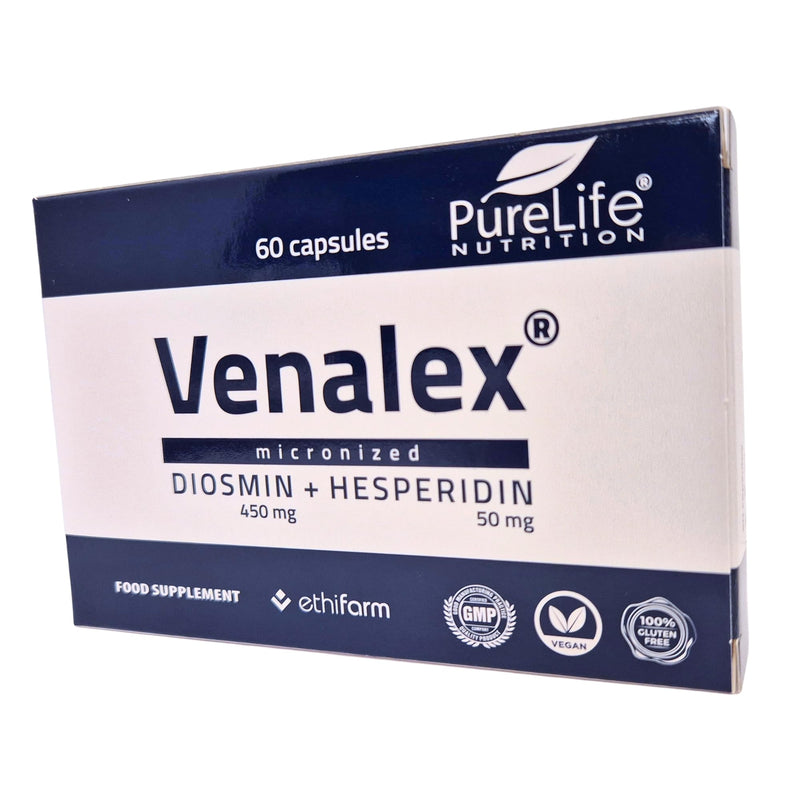 Food Supplement with Micronised Diosmin 450 mg & Hesperidin 50 mg (9:1) – 60 Day Supply – Plant Flavonoid Complex – Vegan – GMP Manufactured– Gluten Free