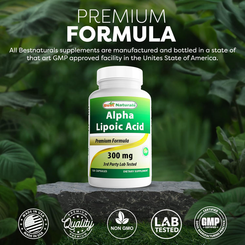 [Australia] - Best Naturals Alpha Lipoic Acid 300 mg 120 Capsules (120 Count (Pack of 2)) 