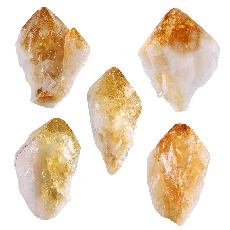 Amogeeli Natural Raw Citrine Rough Healing Crystal Pocket Stone DIY Jewelry,Home Decor, 2.95"-4.72" 2.95"-4.72"