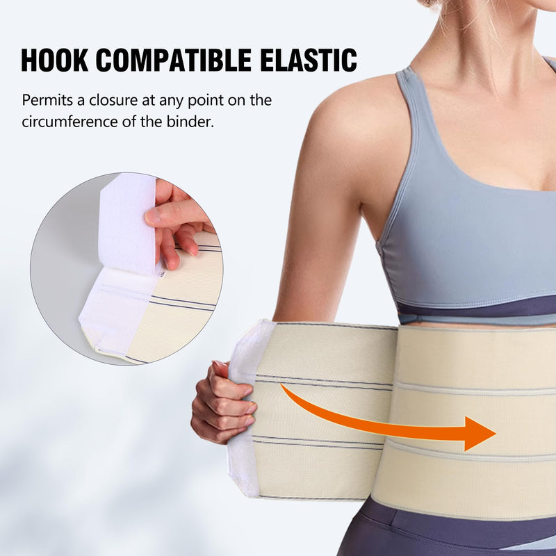 [Australia] - Elastic Abdominal Binder Lower Waist Support Belt, Umbilical Hernia Support Pad Universal Wide Belly Girdle Stomach Surgical Compression Wrap for Men and Women (White, XX-Large) White 