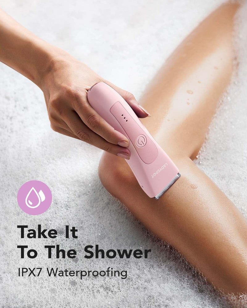 [Australia] - Intimate razor for women, women's electric razor, women's razor with 3 protection devices and replaceable ceramic blade heads, LADYSPOT™ razor women's intimate area women's care set sets (pink) pink 