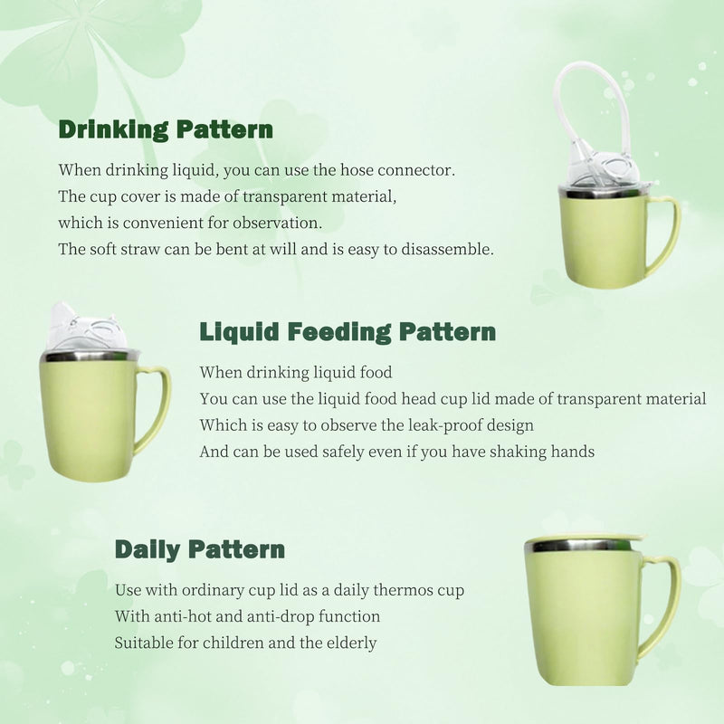 350ml Spill Proof Adult Sippy Cup with 30cm Straw and Lid, 3-in-1 Elderly Spill Proof Cups, Anti Choke Safe Beakers for Elderly,Suitable for The Elderlys and People with Limited Mobility