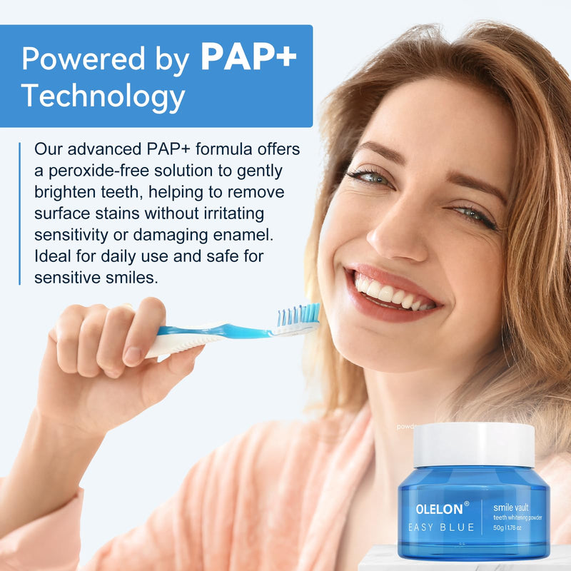 [Australia] - Teeth Whitening Powder Maximum Volume (50 g), Instant Whitening and Stain Removal, No Sensitivity - Enamel-Safe Toothpaste Powder - Breath Freshener, for Coffee, Tea and Tobacco Stains 