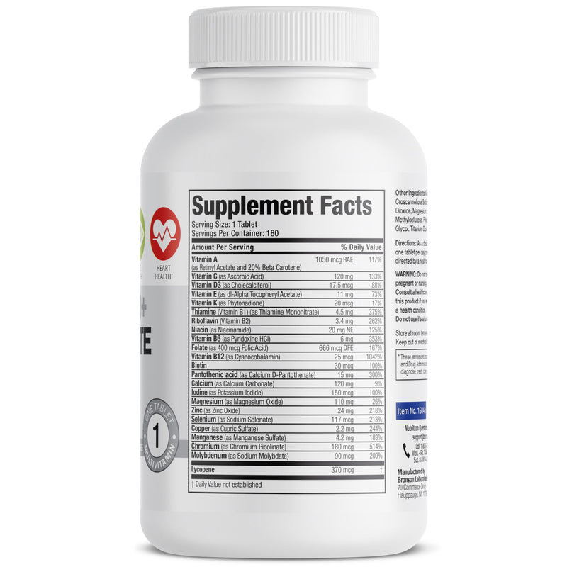 [Australia] - Bronson ONE Daily Mens 50+ Complete Multivitamin Multimineral, 180 Tablets 180 Count (Pack of 1) 