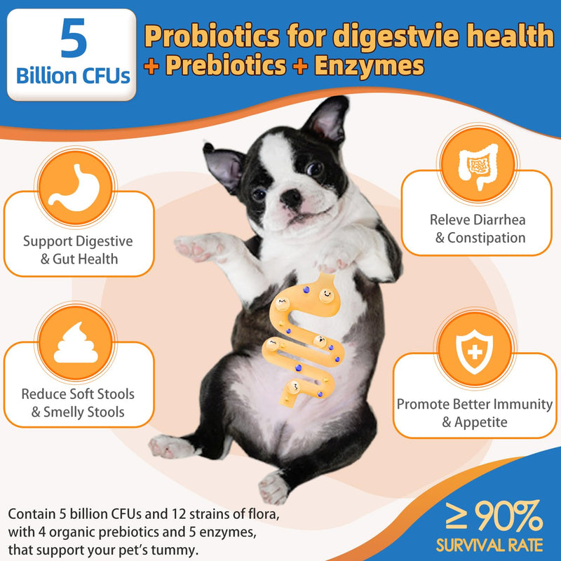 Dog Multivitamin Powder with Glucosamine, Dog Vitamins and Supplements for Immune Support, Dog Skin and Coat Supplement with Omega 3 for Allergy Relief, Probiotics for Dog Support Digestive Health 90 Scoops - PawsPlanet Australia