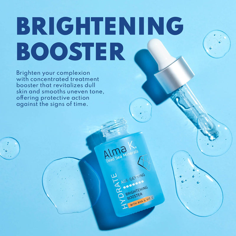 Alma K Brightening Booster - Vitamin C Face Serum with AHA, Hydrating and Brightening Serum for Women, Anti Aging, Improve Appearance of Fine Lines & Wrinkles - 1 oz 1 Fl Oz (Pack of 1)
