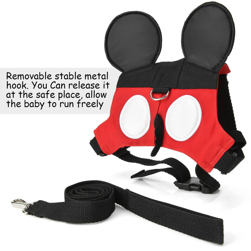 [Australia] - Toddler Leash & Harness, Child Anti Lost Leash Baby Cute Safety Harness Belt Strap Hold Kids Close While Walking For Boys and Girls(Red) 