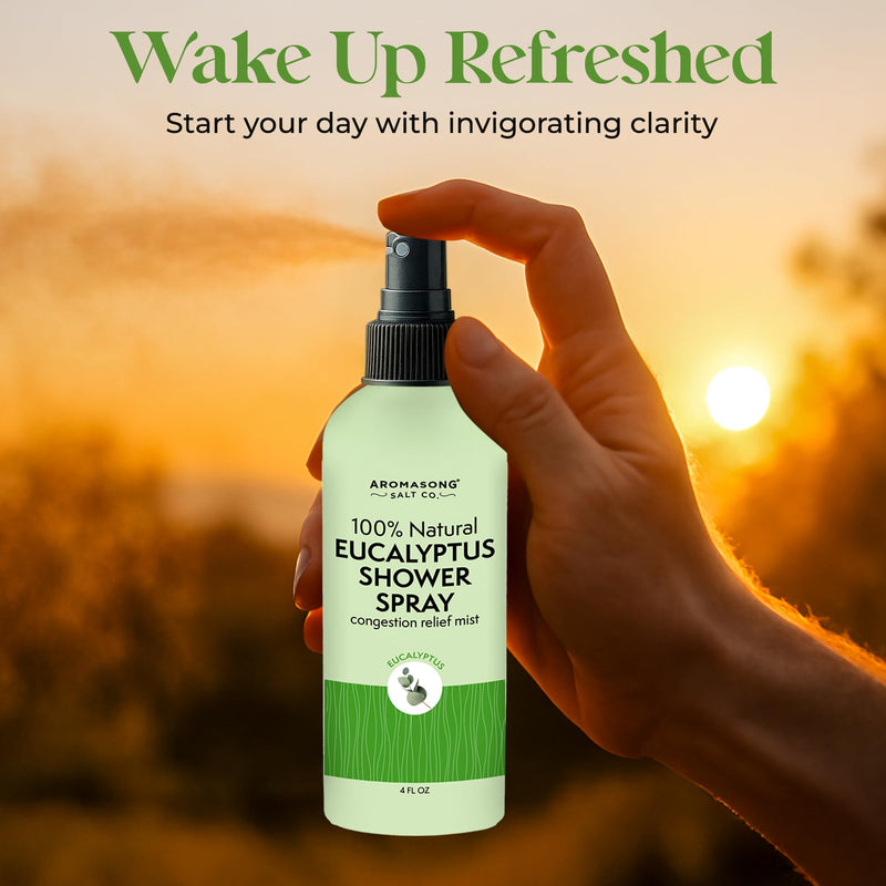 Aromasong Eucalyptus Shower Spray Aromatherapy (Pack of 2) – 100% Natural Eucalyptus Essential Oil Mist for Shower – Made in USA – Sinus Relief & Spa-Like Steam, 4 fl oz 4 Fl Oz (Pack of 2)