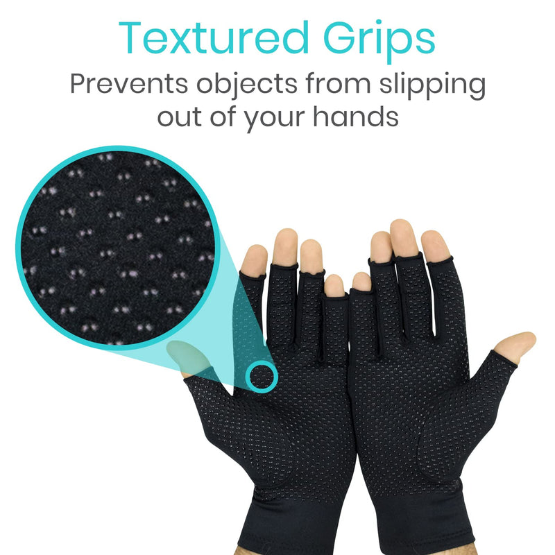 [Australia] - Vive Fingerless Arthritis Gloves for Men & Women Made w/Copper Infused Fabric - Therapeutic Compression for Swelling, Carpal Tunnel, Tendonitis, Edema, & Finger Pain - Comfortable Non-Slip (Medium) Medium 