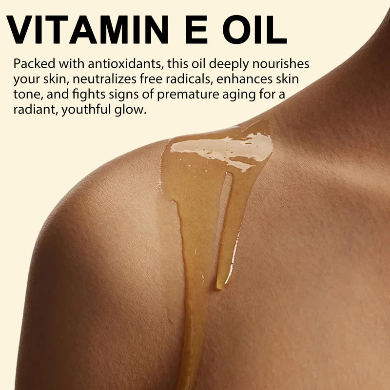 Vitamin E Oil, (2pcs) 100% Pure & Natural Oil for Skin, Face, Hair & Nails, Body Bath for Moisturizing Dry Skin, Non-GMO & Vegan 2 Fl Oz (Pack of 2)