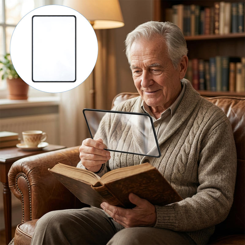6Pcs Page Magnifying Sheet, 3X 5X Clear Lightweight Optical Plastic Fresnel Lens,2 Sizes Flat Page Magnifier For Reading, Bookmark Flat Magnifier For Seniors Reading Small Prints