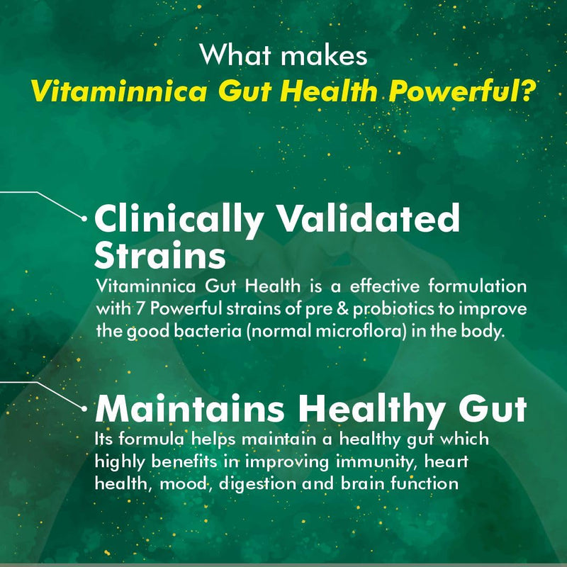 Vitaminnica Vita Gut Probio - Natural Gut Balance Supplement with Digestive Health and Immune Support | 20 Powerful Strains | 60 Capsules