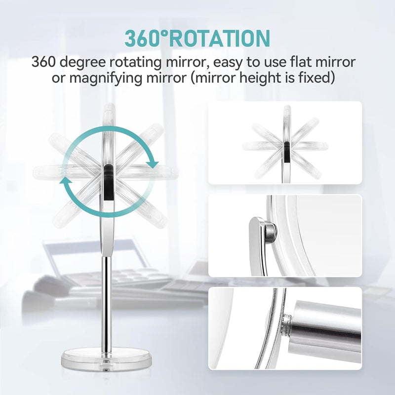 [Australia] - Fabuday Magnifying Makeup Mirror Double Sided, 1X 10X Magnification Mirror, Table Top Vanity Mirror for Home Bathrom, Transparent 6.25 Inches 