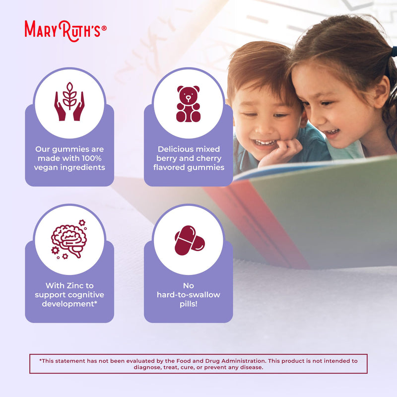 MARYRUTH'S USDA Organic Multivitamin Gummies, Ages 4+, Kids Vitamins, 60ct | 1 Month Supply, Vegan, Only 2 Gummies a Day, 60 Count