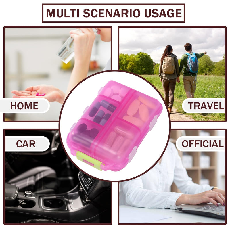 4PCS Travel Pill Organizer Portable Pocket Pill Case Small Pill Box for Purse Medicine Organizer Have 10 Compartments Storage Vitamin Fish Oil by INVODA (4 Pack+Lables) 4 Pack+lables