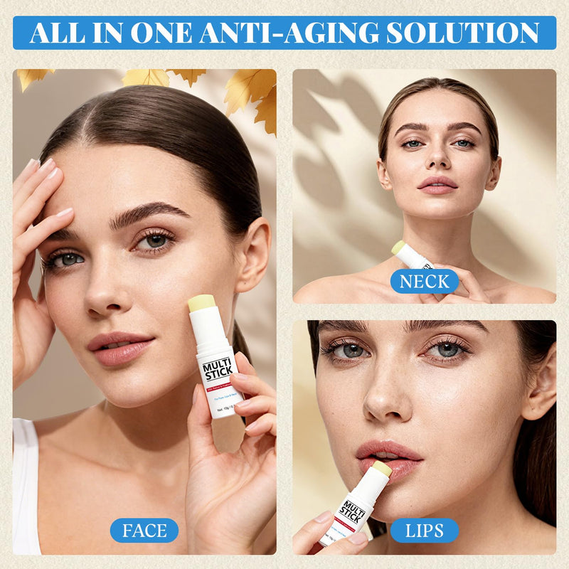 Retinol Multi Stick With Collagen for Face, Neck & Lips for Women and Men | Hyaluronic Acid & Vitamin B5, Anti-Aging Hydrating Care for Fine Lines, Wrinkles & Puffiness, Firming Skin, 0.35 oz