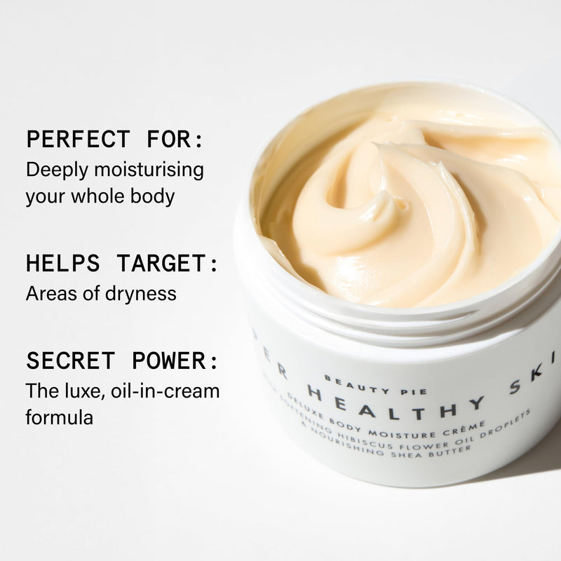 Beauty Pie Super Healthy Skin Deluxe Body Cream | Non Greasy | 8.45oz | Body Butter For Dry Skin | Rich Moisturizing Cream | Shea Butter & Vitamin E Cream | Hyaluronic Acid Body Lotion