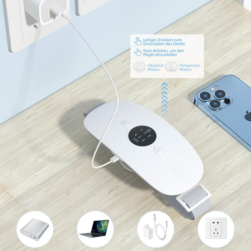 [Australia] - Period Heat Belt, Period Heat Belt, Menstrual Heat Belt, Heating Belt, Heating Pad Wireless, 3 Temperature Levels 3 Massage Modes to Relieve Menstrual Cramps (White) White 