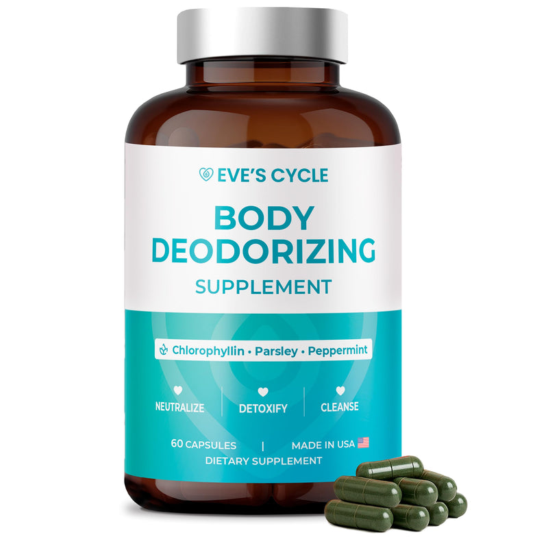 [Australia] - Body Deodorizing Supplement ‚Äì Natural Internal Deodorant Chlorophyll Capsules with Chlorophyllin, Parsley & Peppermint ‚Äì 60 Vegan 500mg+ Chlorophyll Pills ‚Äì Daily Detox & Cleanse Support ‚Äì Made in USA 
