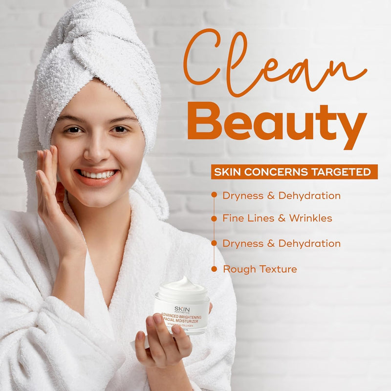 Skin Aesthetics Vitamin C & Collagen Face Moisturizer - Anti-Aging, Hydrating, Fine Lines & Wrinkles, Brightening - Dermatologist Tested Korean Skincare - Clean Beauty, Cruelty-Free - Duo Pack Vitamin C & Collagen (Pack of 2)
