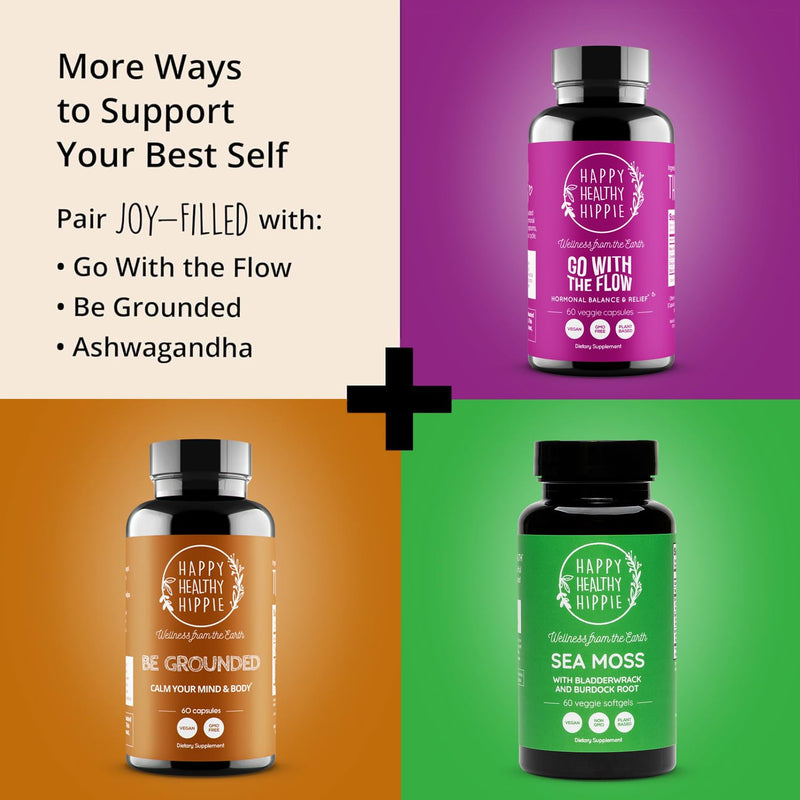 [Australia] - Joy-Filled Mood Support Supplement with St. Johns Wort | Stress Relief Supplement - Helps Calm The Mind & Body | 100% Plant-Based, Ashwagandha, Rhodiola Rosea, Eleuthero | Herbal, 60 ct 60 Count (Pack of 1) 