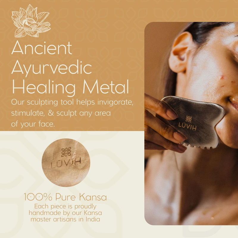 [Australia] - LUVIH - The Illuminator Kansa Gua Sha Tools for Massaging The Face & Certain Areas of The Body, Skin Firming & Invigorating Gua Sha Facial Tools, Alternative to Wood Therapy Massage Tools, 1 Piece 