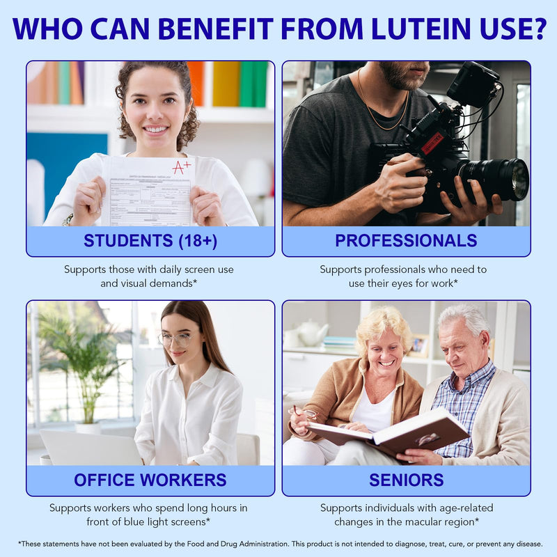 Lutein and Zeaxanthin Supplement, 16 in 1 Eye Vitamins 300 Softgels with 40mg Lutein & 8mg Zeaxanthin, Enriched with Vitamins B6 B12 C D3, Zinc & Omega-3s for Eye Health Support Non-GMO Gluten-Free