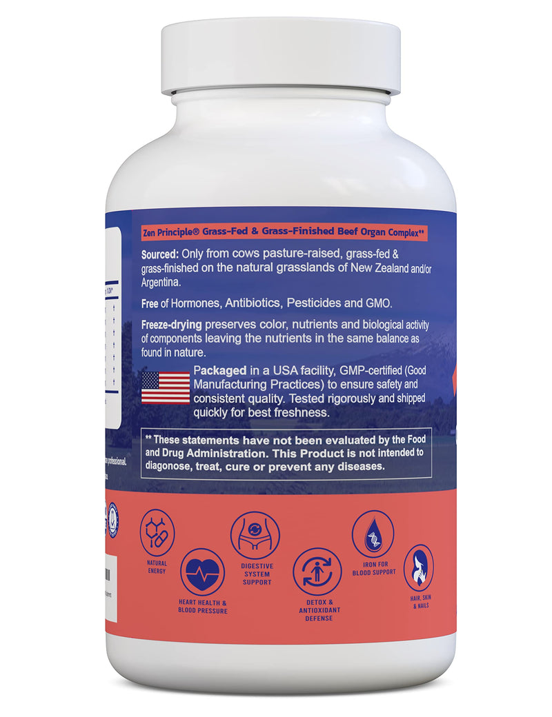 [Australia] - Zen Principle Grass Fed Beef Organs - Desiccated Liver, Heart, Kidney, Pancreas, Spleen, Intestine, Tripe/Stomach. Beef Organ Supplements 2-Pack 