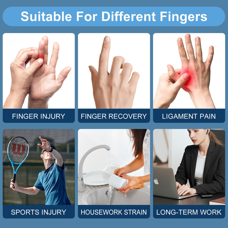 [Australia] - 5Pcs Trigger Finger Splint, Finger Braces Joint Stabilizer, Adjustable Mallet Splint and Hand Brace, Finger Straightener for Arthritis – Fits Thumb, Index, Middle, Ring and Pinky Fingers(5PCS) 