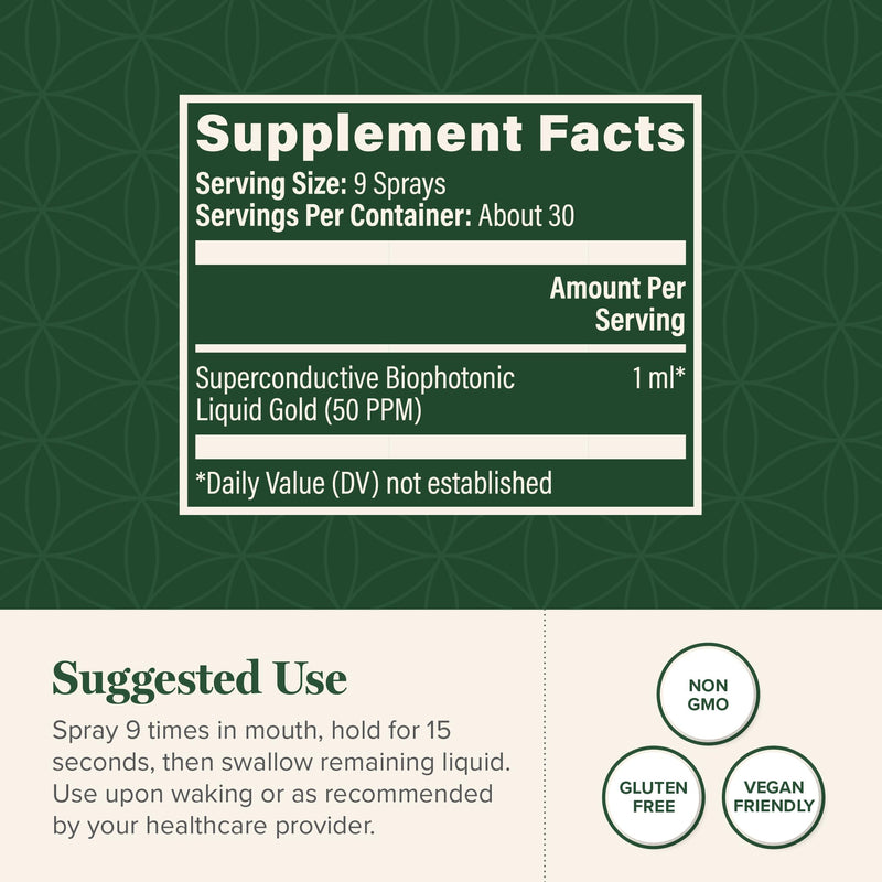[Australia] - Global Healing Center - Biophotonic Liquid Gold Supplement Spray - 1 Fl Oz 